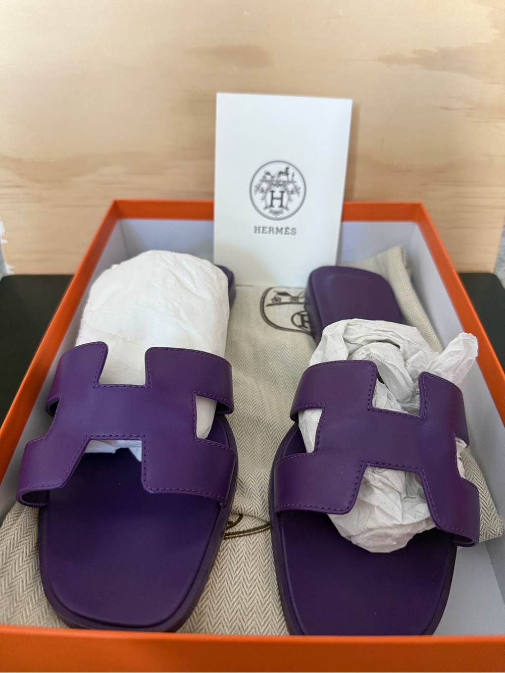 Hermès Oran Sandals - Violet Size 39.5 - Picture 2 of 5